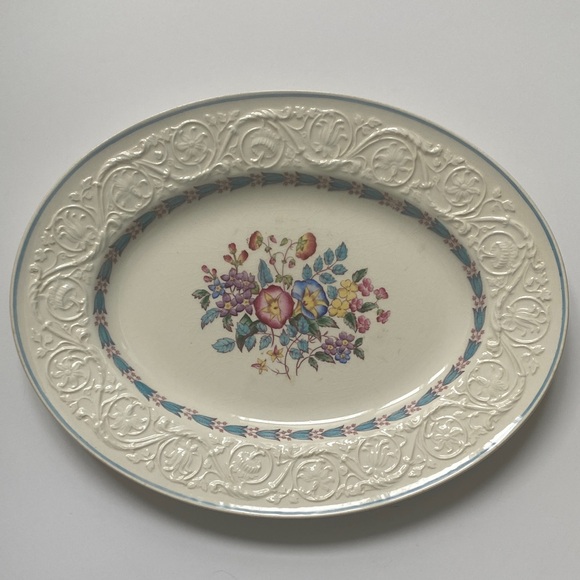 Wedgwood Other - Vintage Wedgwood Patrician Oval Serving Morning Glory Large Platter 14”